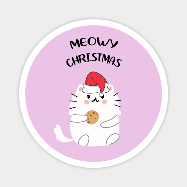 Meowy Christmas Magnet by Dizzyland